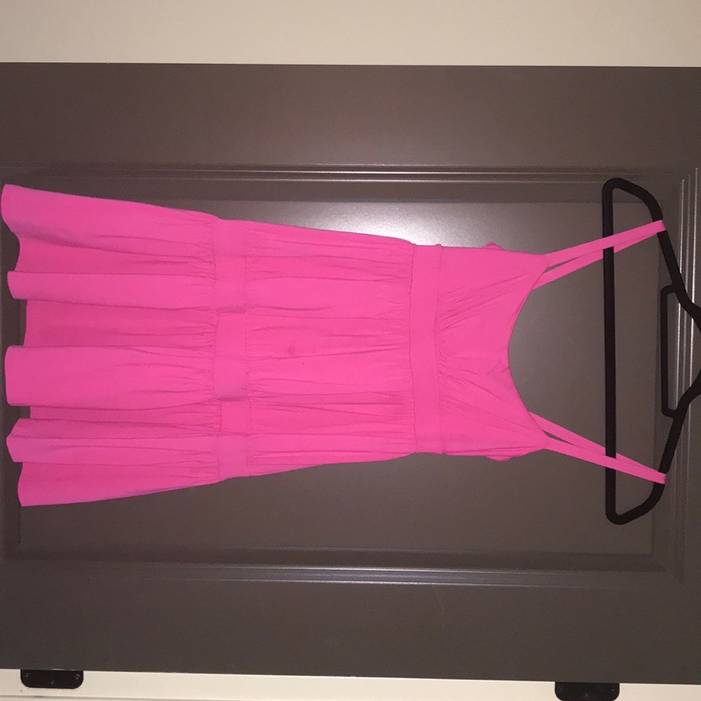 susana monaco hot pink babydoll dress